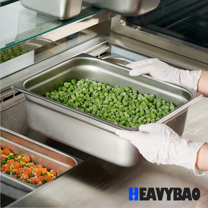 Heavybao Commercial Stainless Steel GN Pan for Buffet Anti-Jam Steam Table Pan for Hotel Restaurant Canteen