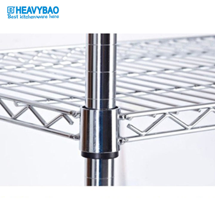 Heavybao Commercial Stainless Steel Wire Storage Shelf Rack For Hotel Restaurant Home Supermarket Used Food Rack Shelf Customized Manufacturing