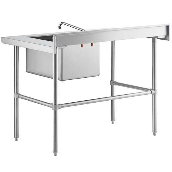 Heavybao Commercial Stainless Steel Work Table with Sink Kitchen Catering Bench Stainless Steel Table ODM Manufacturing