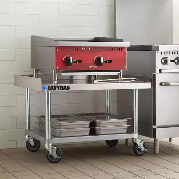 Heavybao Commercial Stainless Steel Workbench Professional Restaurant cabinet Kitchen Prep work table Manufacturing Solutions Production