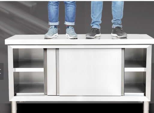Heavybao Commercial Table Encolsed Base Stainless Steel Worktable With Locker For Kitchen Cooker Use Manufacturing Services Chain