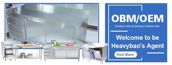 Heavybao Commercial Undermount Single Bowl Pressing Stainless Steel Kitchen Table With Sink Wholesale Distribution Distributor