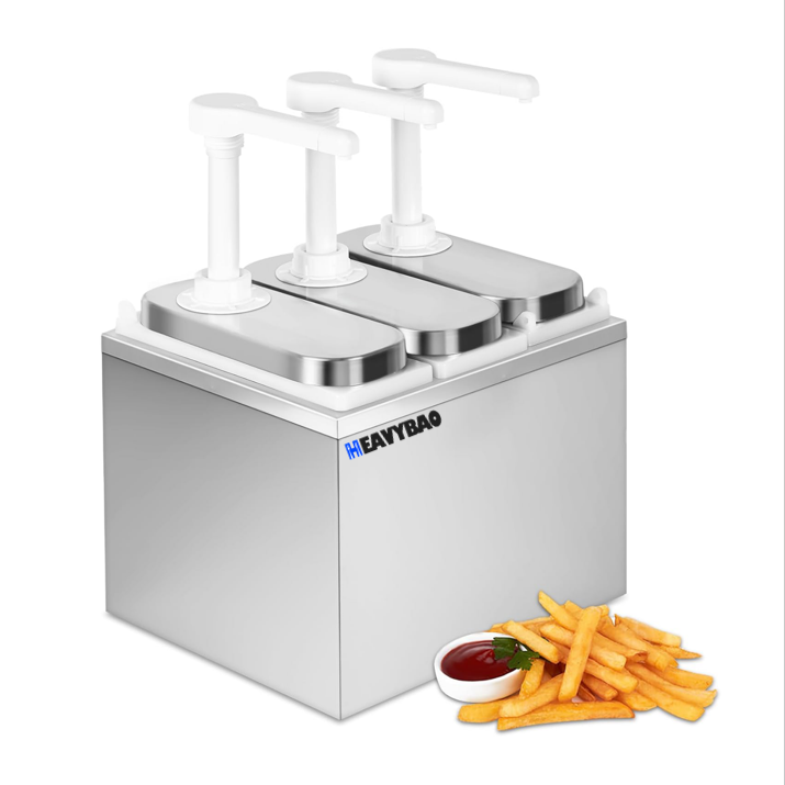 Heavybao Condiment Pump Station Stainless Steel Sauce Dispenser Pump Condiment Pump Dispenser China Factory Supply Trade