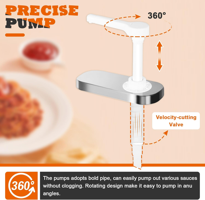 Heavybao Condiment Pump Station Stainless Steel Sauce Dispenser Pump Condiment Pump Dispenser China Factory Supply Trade