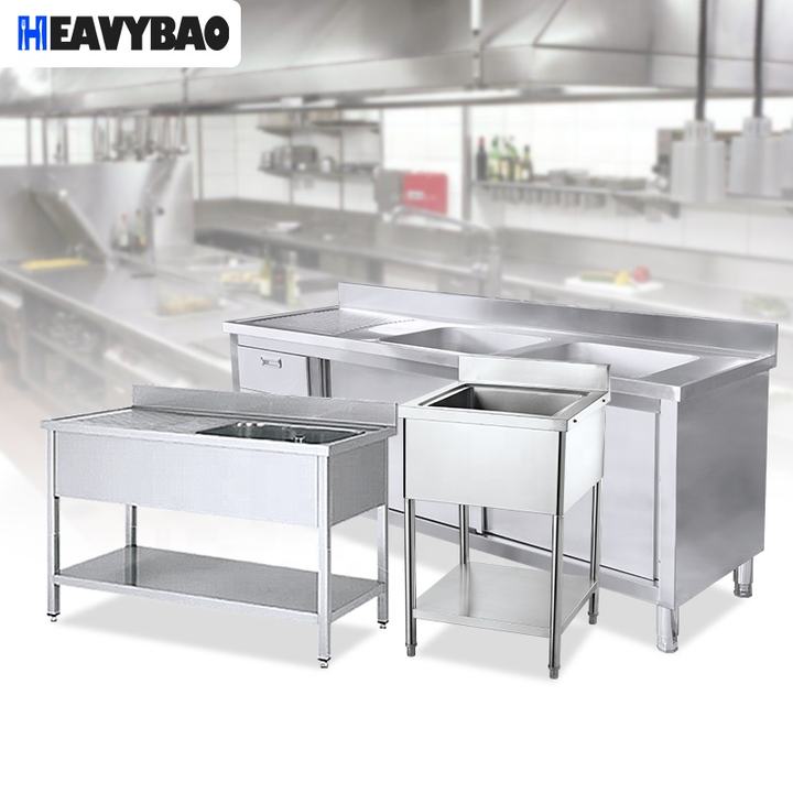 Heavybao Custom Made OEM Hotel & Restaurant Supplies Stainless Steel Wall Shelf Commercial Cabinet Sink Worktable High-Volume Manufacturing