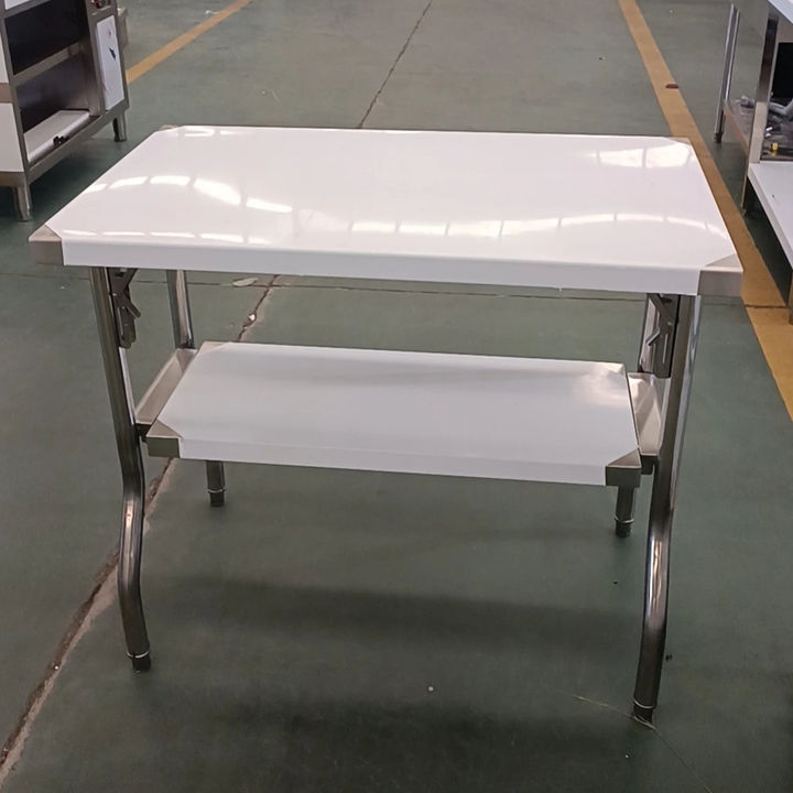 Heavybao Custom Stainless Steel Corrosion Resistant Foldable Work Table Industrial Portable Kitchen Folding Work Table Export-Oriented Factory