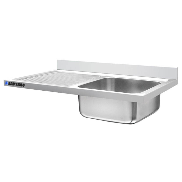 Heavybao Dubai Metal Single Sink Top Industrial Stainless Steel Good Polished Single Bowl Vegetable Fruit Washing Sink Counter