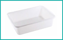 Heavybao Durable Square Plastic Storage Tote Bins Box Storage Fruit Tray For Kitchen Restaurant