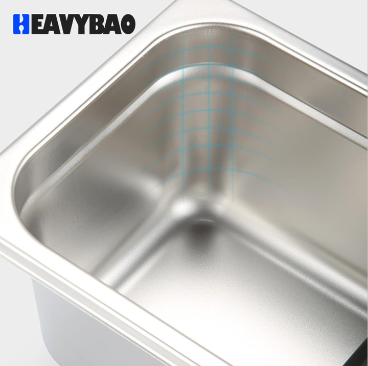 Heavybao Durable Wood Edge New Style Stainless Steel Coffee Residue Slag Pot Knock Box 1/6 GN Pan