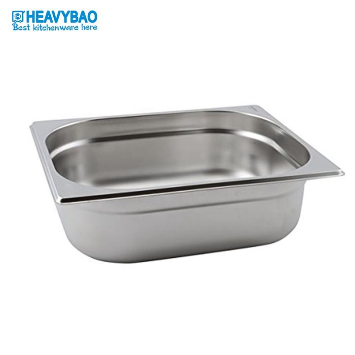 Heavybao EU Style 1/2 Stainless Steel Gastronorm GN Food Container Pan For Hotel Kitchen Equipment