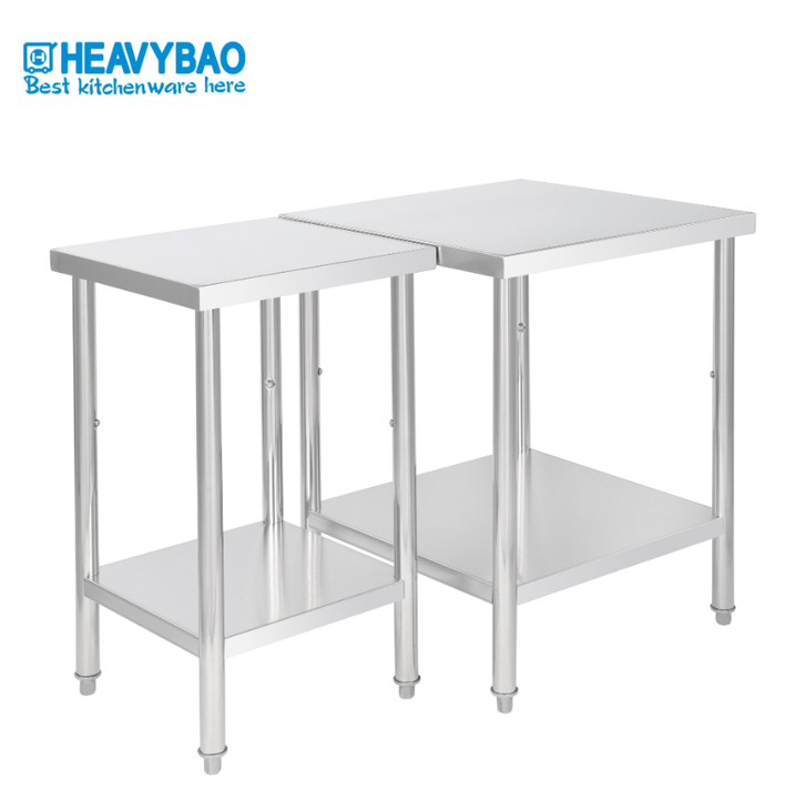 Heavybao Free Combination Round Tube Stainless Steel Worktable Work Bench For House Used Food Kitchen Worktable