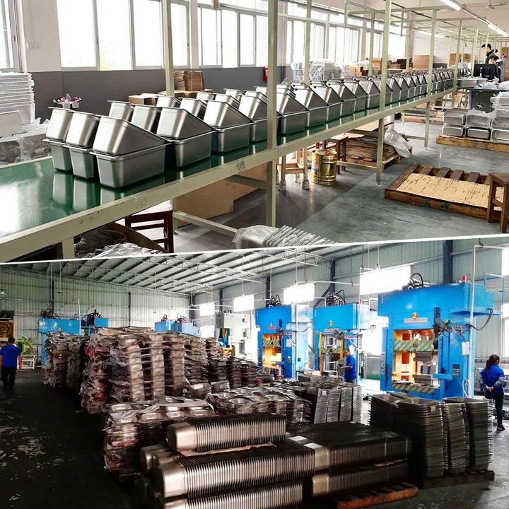 Heavybao Full Sizes Gastronorm Food Container Drain Pan Stainless Steel Steam Table Pan 1/1 GN Pans OEM Wholesale Outlet