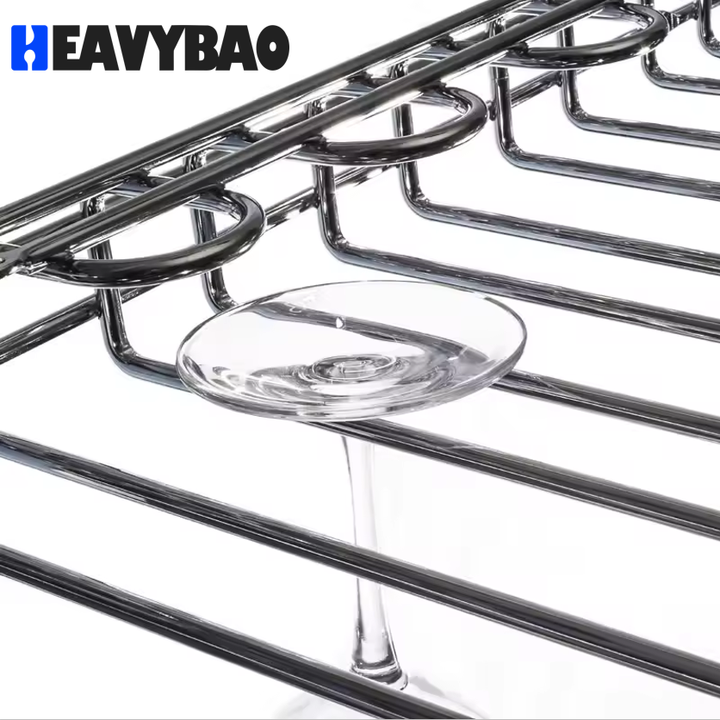 Heavybao Hanging Wine Glass Rack Cup Holder and Glasses Storage for Kitchen or Bar for Hotels & Restaurants Factory-Owned Wholesale Bulk Orders