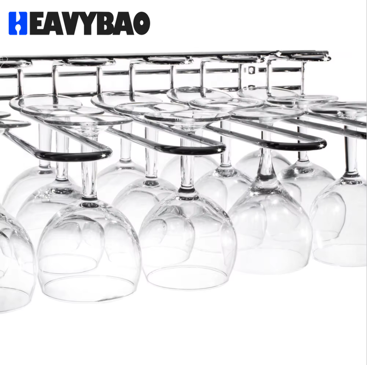 Heavybao Hanging Wine Glass Rack Cup Holder and Glasses Storage for Kitchen or Bar for Hotels & Restaurants Factory-Owned Wholesale Bulk Orders