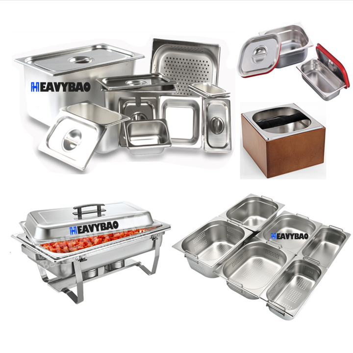 Heavybao High Quality All Standard Size Stainless Steel Perforated GN Pan Washing Pan Kitchenware