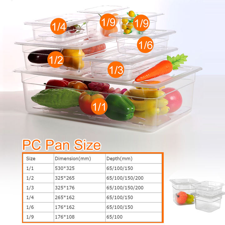 Heavybao High Quality Multi Sizes Gastronorm Gn Pan Stainless Steel Food Container For Restaurant Hotel Kitchen Equipment Wholesale Factory Customization