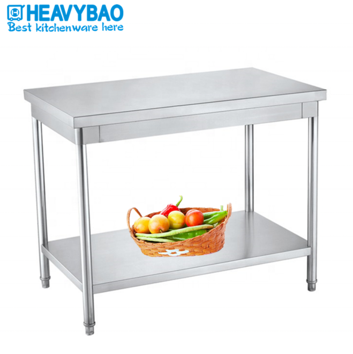 Heavybao High Quality Used Food  Knocked-down Lab Kitchen Stainless Steel Round Tube Work Table Work Table For Pastry Business