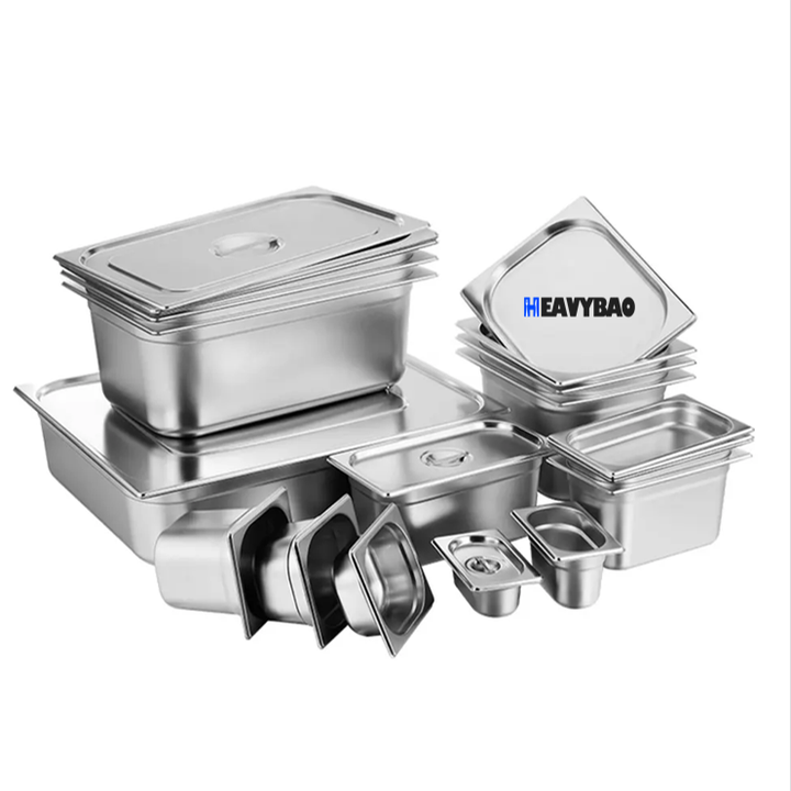 Heavybao High Standard Multi Sizes Stainless Steel European Style Ice Cream Container Gastronorm Gn Pan For Hotel Restaurant Manufacturing Plant
