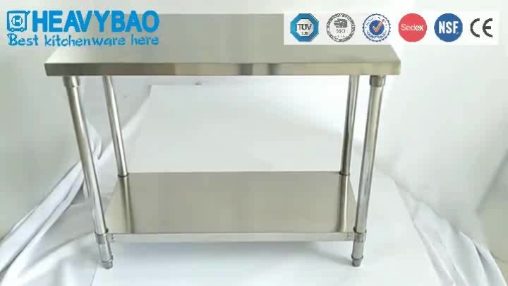 Heavybao Hight Quality Kitchen Equipment Stainless Steel Worktable With Backsplash