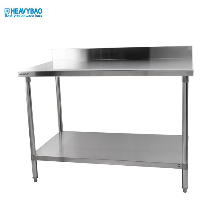 Heavybao Hight Quality Kitchen Equipment Stainless Steel Worktable With Backsplash Mass Wholesale