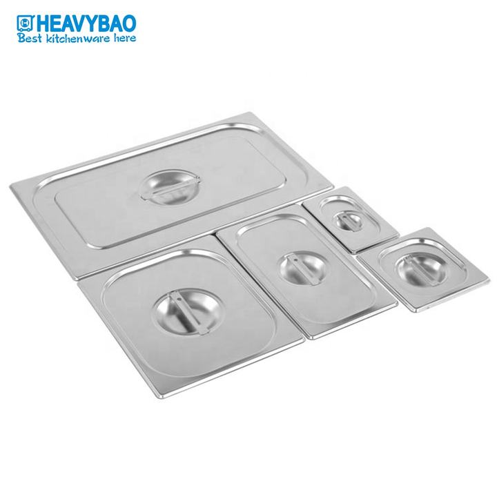Heavybao Hot Selling Stainless Steel Gn Food Pan Container Cover Lid For Hotel Restaurant Manufacturing and Export