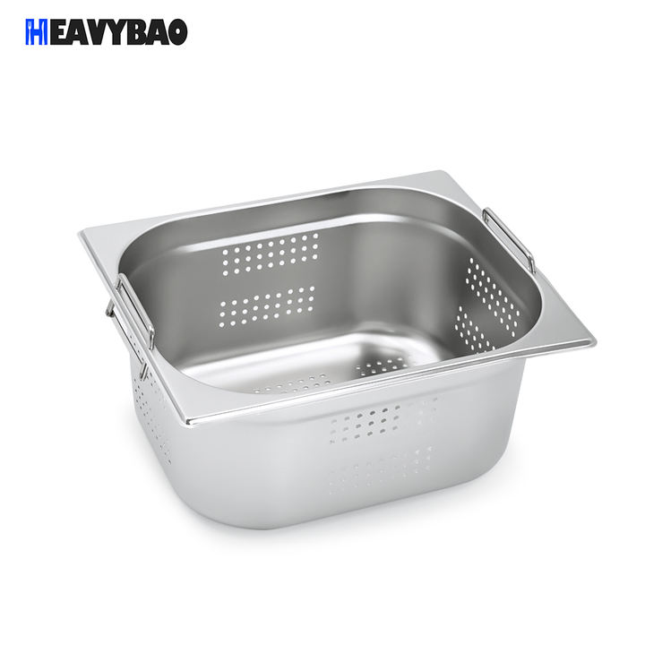 Heavybao Hotel Buffet Stainless Steel Gastronorm Containers Handle Catering Food Pans Standard GN Pan