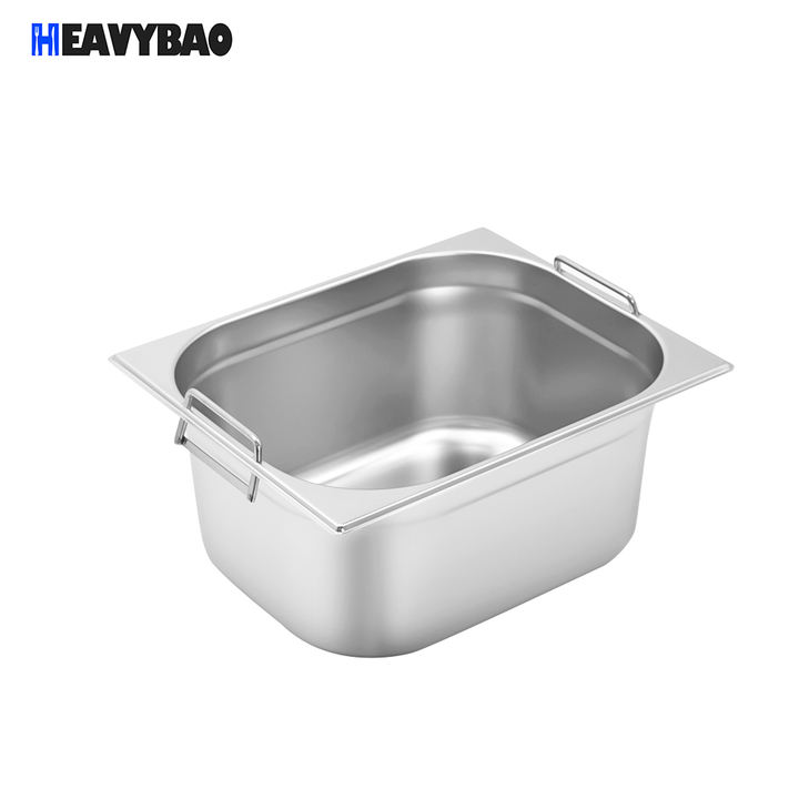 Heavybao Hotel Buffet Stainless Steel Gastronorm Containers Handle Catering Food Pans Standard GN Pan