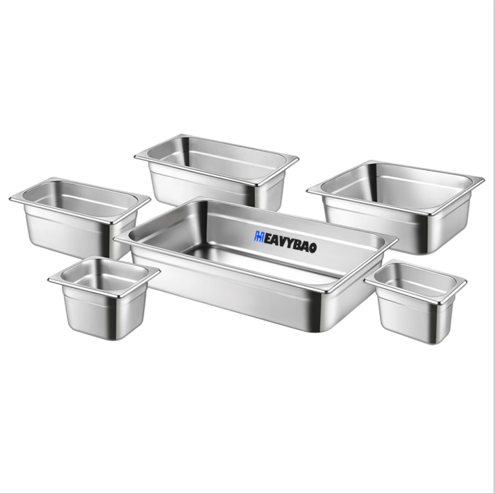 Heavybao Hotel Deep Steam Food Gastronorm Container Restaurant Supplies GN Pan Stainless Steel Pan