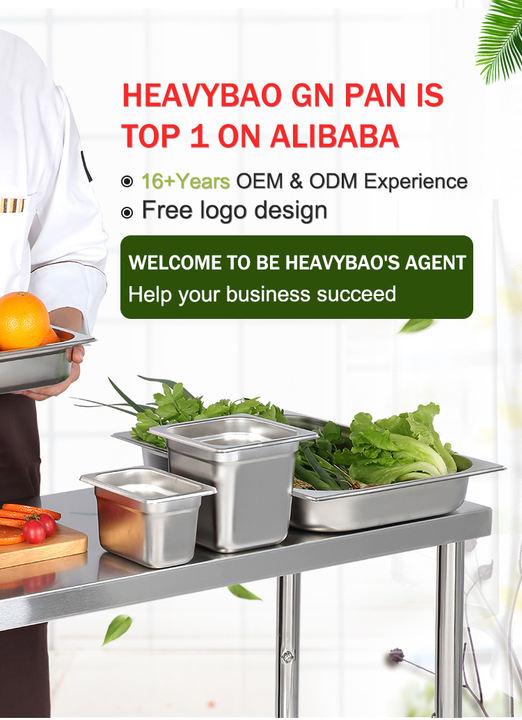 Heavybao Hotel Equipment Europe America Gastronorm Containers Kitchen Steam Food Ice Cream GN Pans