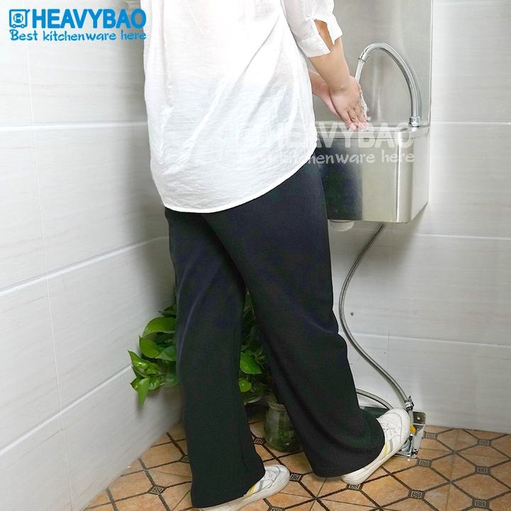 Heavybao Hotel School Hand Free Touchless Kitchen Sink Stainless Steel Foot Operated Wash Basin Direct Supplier Pricing