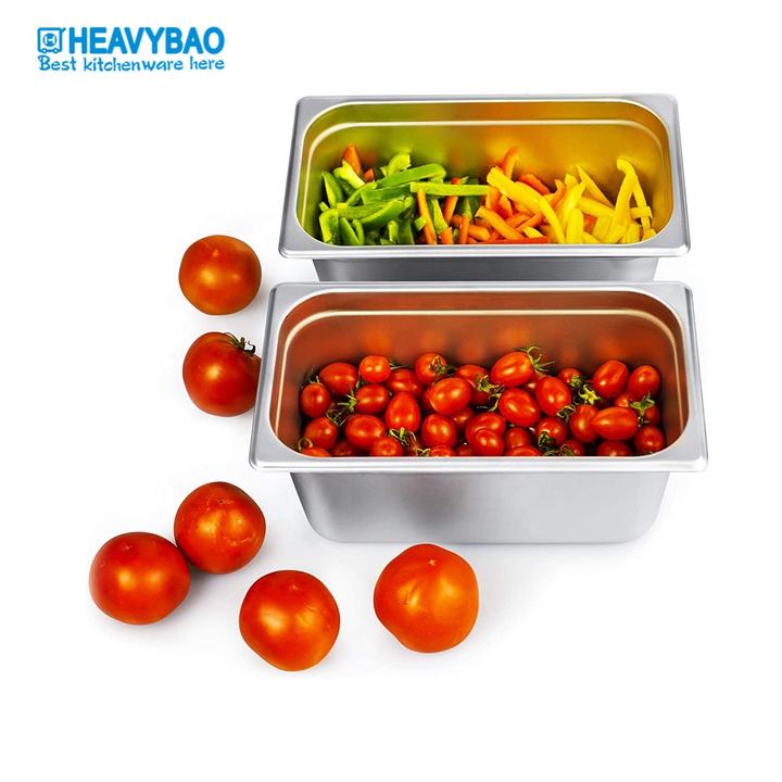 Heavybao Hotel Stainless Steel Food Tray Free Service Transport Containers Gastronorm Pan Gn For Buffet