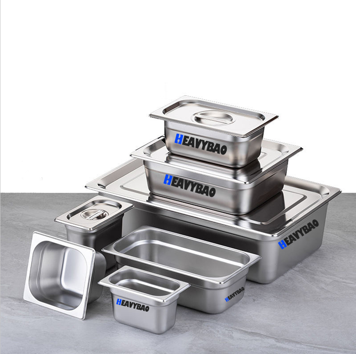 Heavybao Hotel Stainless Steel Food Tray Free Service Transport Containers Gastronorm Pan Gn For Buffet