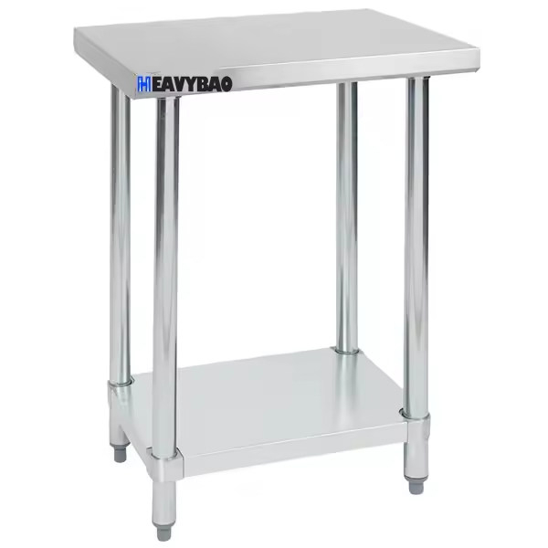 Heavybao Industrial  Stainless Steel Commercial Restaurant Kitchen Working Table With Galvanized Legs