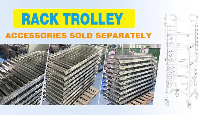 Heavybao Kitchen Equipment OEM Stainless Steel Bread pan Cooler Bakery Tray Rack Trolley food 40*60 baking oven trays Trolley Affordable Factory Pricing