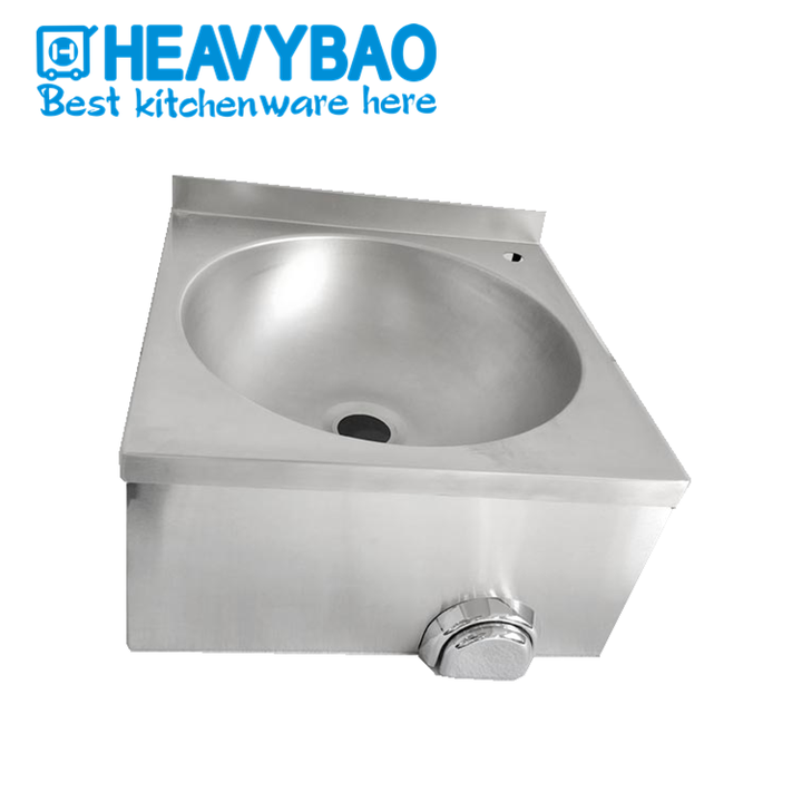 Heavybao Kitchen Stainless Steel Knee Operated Round Sink Wash Basin