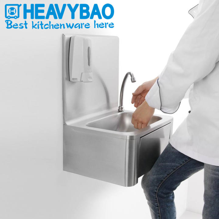 Heavybao Kitchen Stainless Steel Knee Operated Wash Basin Wholesale B2B Pricing Outlet