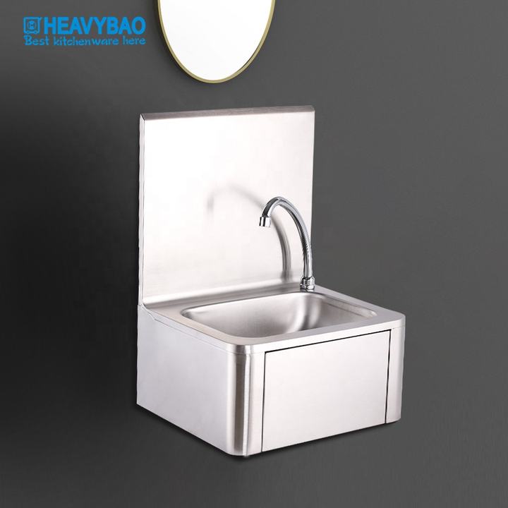 Heavybao Kitchen Stainless Steel Knee Operated Wash Basin Wholesale B2B Pricing Outlet