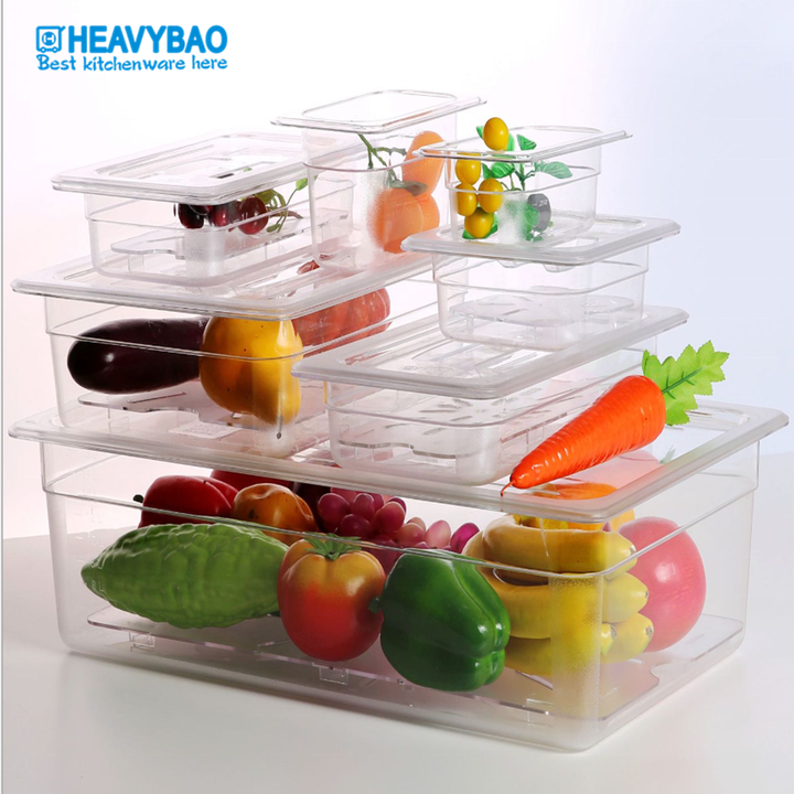 Heavybao Kitchenware Catering Equipment Plastic GN Container PC Food Pans For Home Restaurant Hotel China Exporter B2B