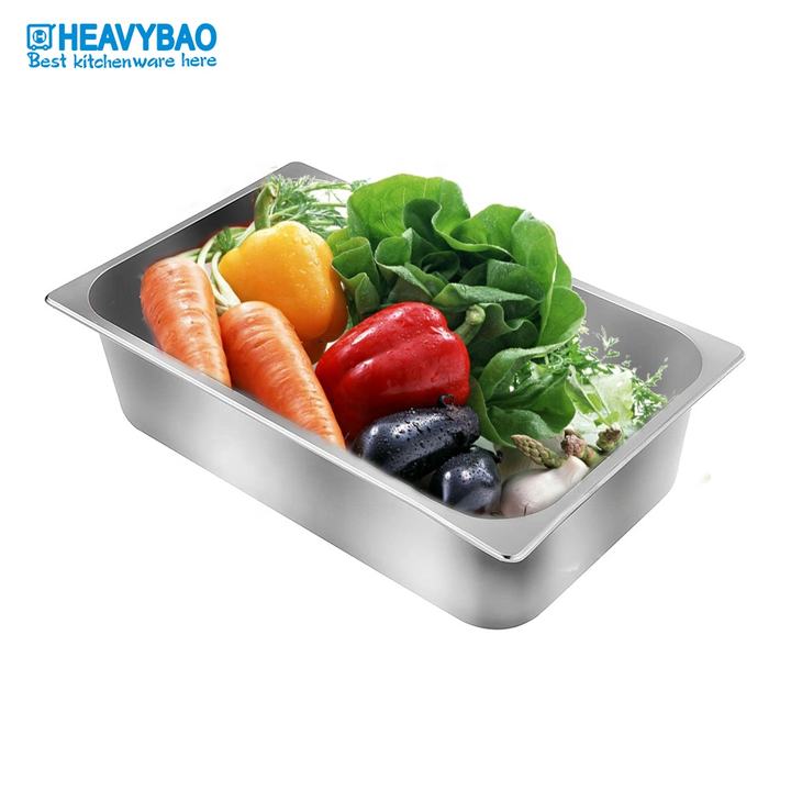 Heavybao Kitchenware Kitchen Utensils Catering Equipment Stainless Steel GN Gastronorm Pan Container Quality Manufacturing Direct