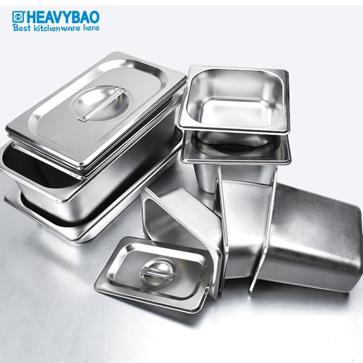 Heavybao Kitchenware Kitchen Utensils Catering Equipment Stainless Steel GN Gastronorm Pan Container Quality Manufacturing Direct