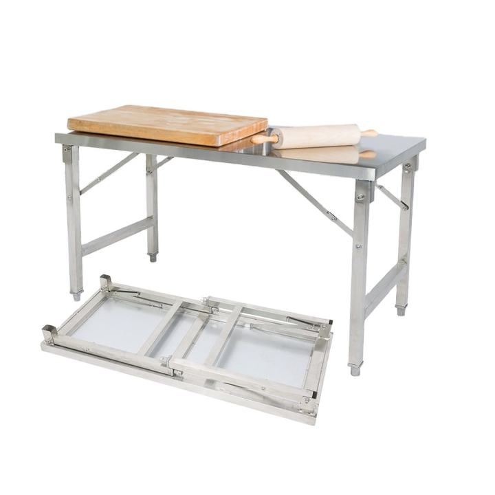 Heavybao Knocked-down Lab Kitchen Worktable Stainless Steel Square Tube Folding Work Table Wholesale Bulk Supply