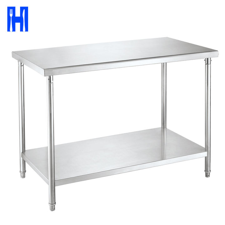Heavybao Restaurant Knocked-down Lab Kitchen Worktable Stainless Steel Round Tube Work Table With Backsplash Manufacturing Firm