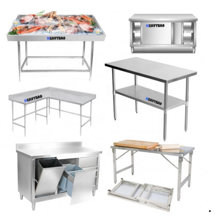 Heavybao Restaurant Knocked-down Lab Kitchen Service Stand Stainless Steel Work Table With Backsplash China Factory Direct Export