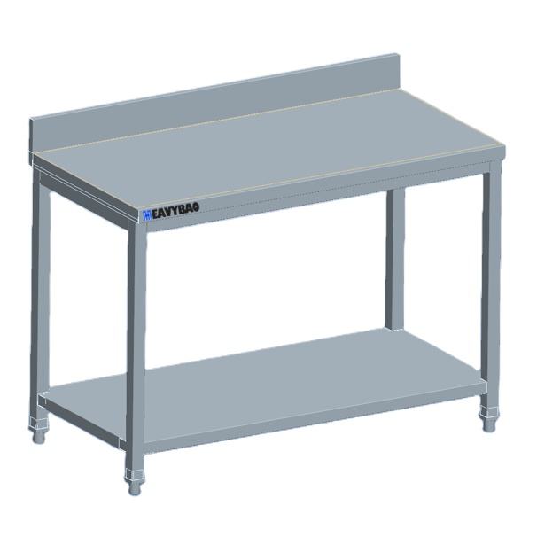 Heavybao SS304 Commercial Heavy Duty Portable Stainless Steel Wooden Work Bench Working Table