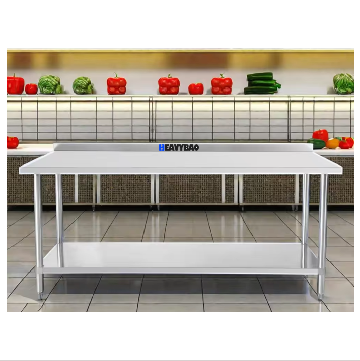 Heavybao Stainless Steel 304 Round Tube Work Table Lab Kitchen Equipment Restaurant & Hotel Work Bench Food Preparation China Bulk Supplier Customization