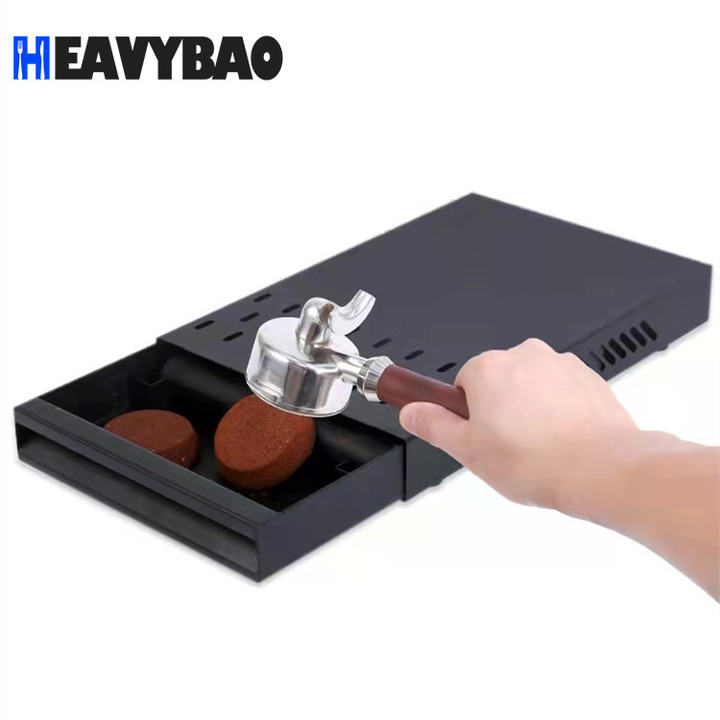 Heavybao Stainless Steel Barista Espresso Knock Box Coffee Shop Rectangular Coffee Knock Chute Bin For Office China Manufacturing Distributor
