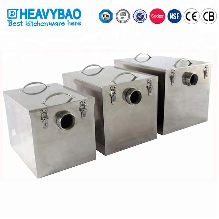 Heavybao Stainless Steel Centrifugal Water Oil Separator Grease Trap Interceptor For Restaurant Kitchen Sink Mass Production B2B