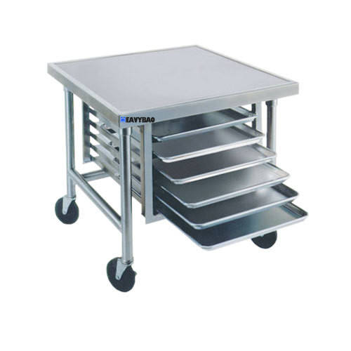 Heavybao Stainless Steel Commeercial Working Table With Galvanized Base and Tray Slides For Catering Equipment