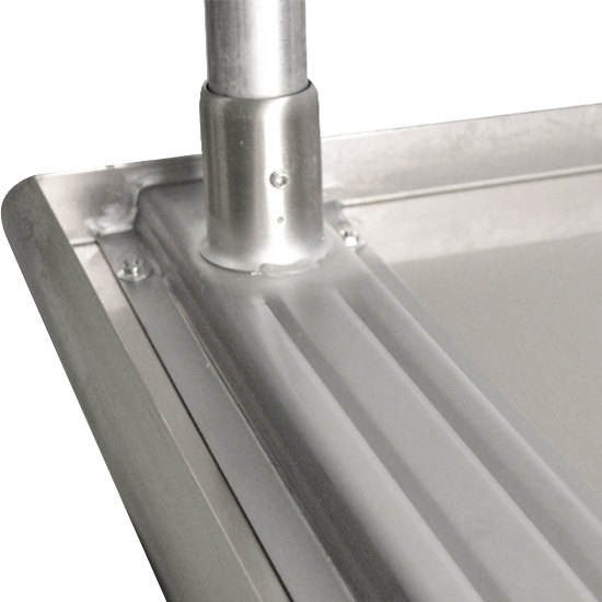 Heavybao Stainless Steel Commeercial Working Table With Galvanized Base and Tray Slides For Catering Equipment Wholesale Bulk Supply