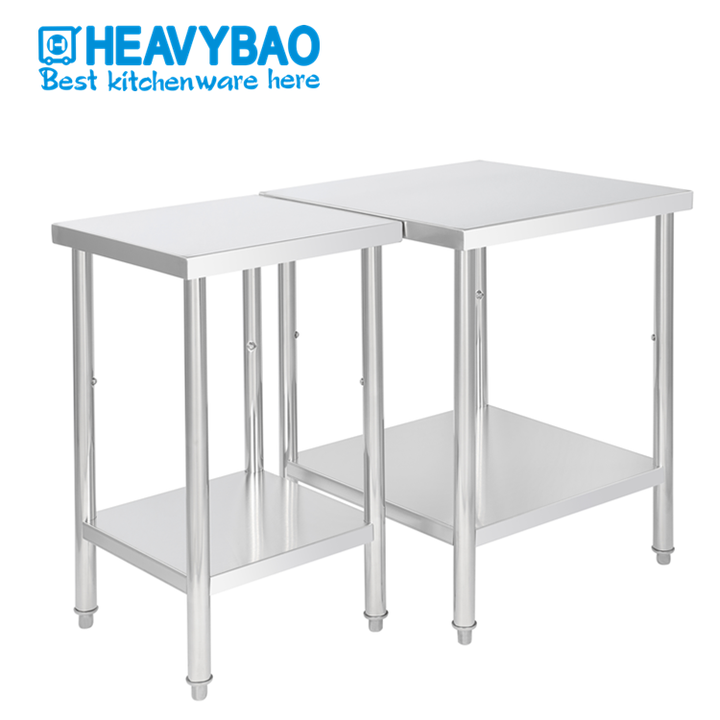 Heavybao Stainless Steel Commercial Kitchen MOP Sink Professional Work Table Used Food Bench Table Sink China Bulk Supplier Customization
